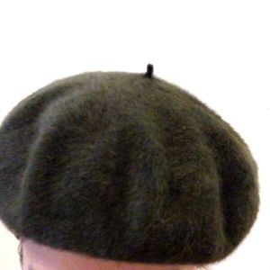 Forest Green Fuzzy Beret